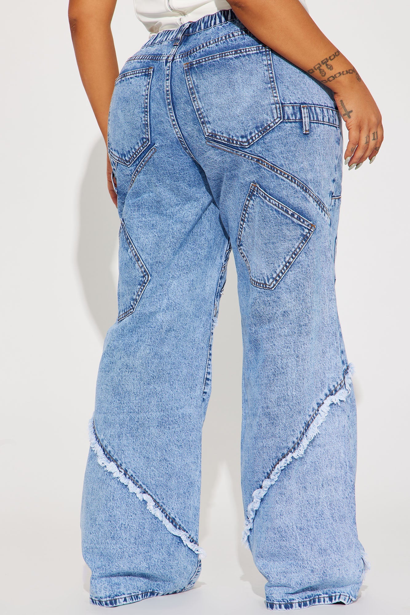 Taking A Chance Easy Waist Wide Leg Jeans - Light Wash - HCWP