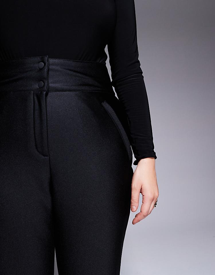 ASOS 4505 Curve Ski soft shell water repellent skinny ski trousers in black gloss