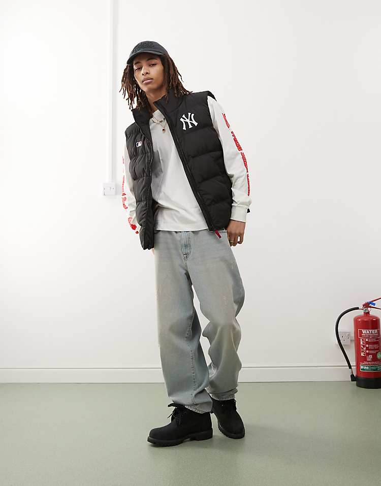 47 Brand LA Dodgers padded hooded gilet in black