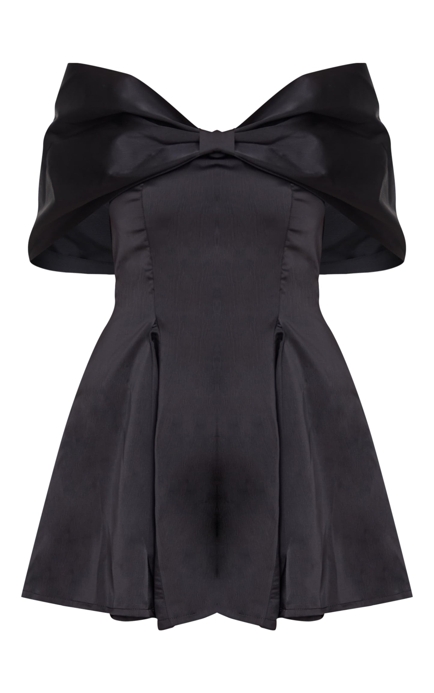 Premium White Satin Extreme Bow Detail Playsuit