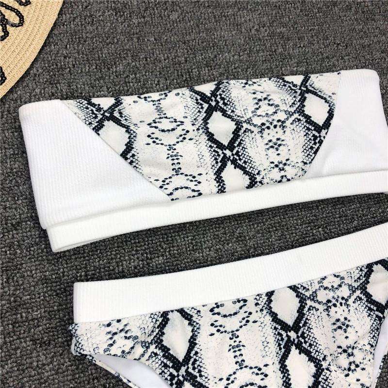 Snake print bandage swimsuit