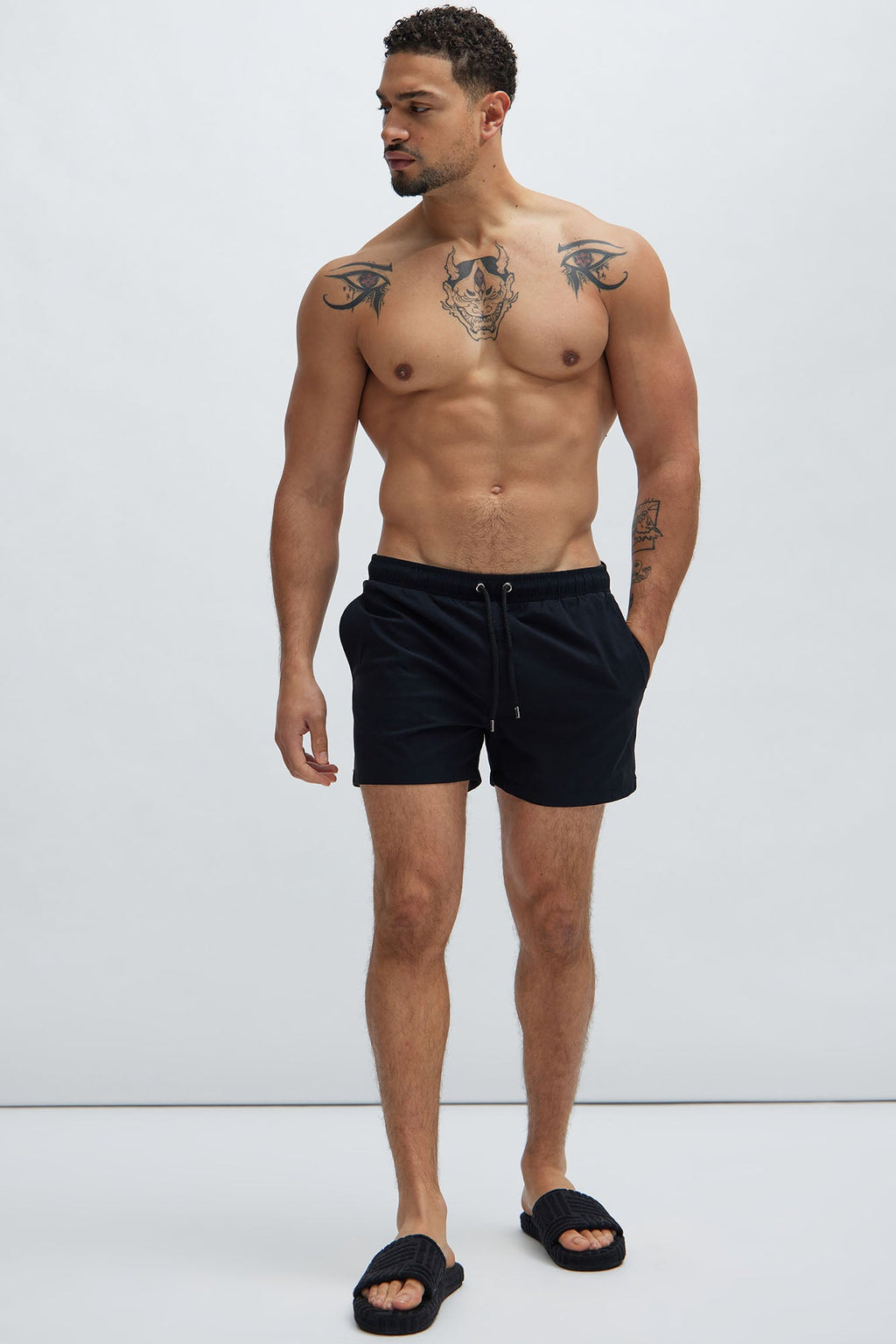 Montez Stretch Swim Trunk Short - Black - HCWP 