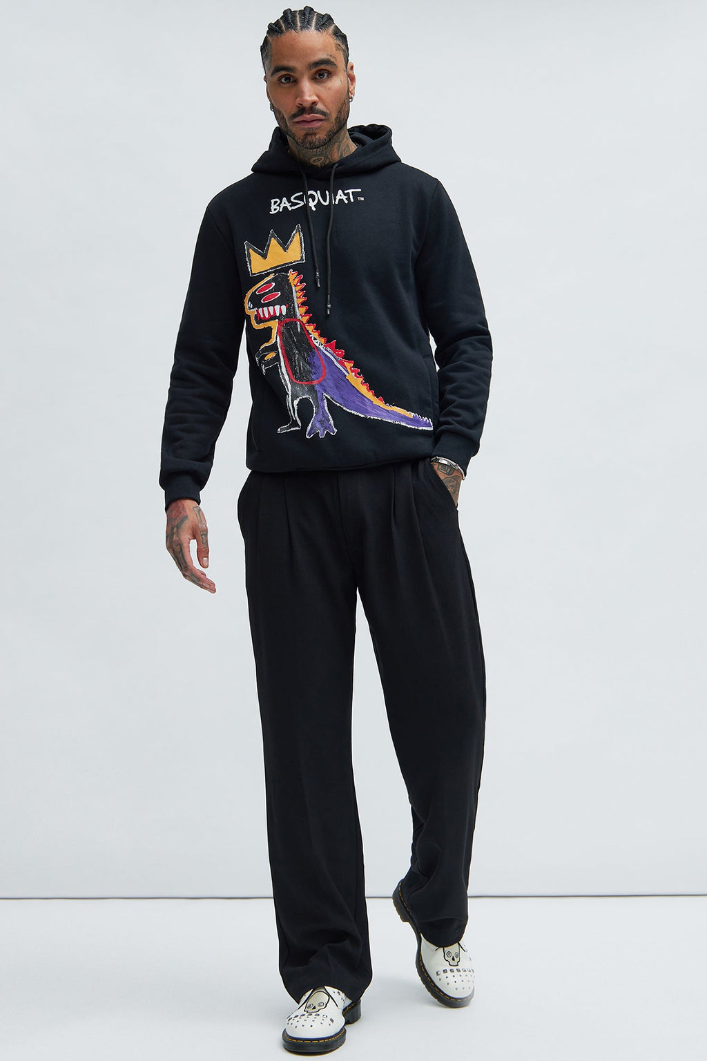 Basquiat Dinosaur Hoodie - Black - HCWP 
