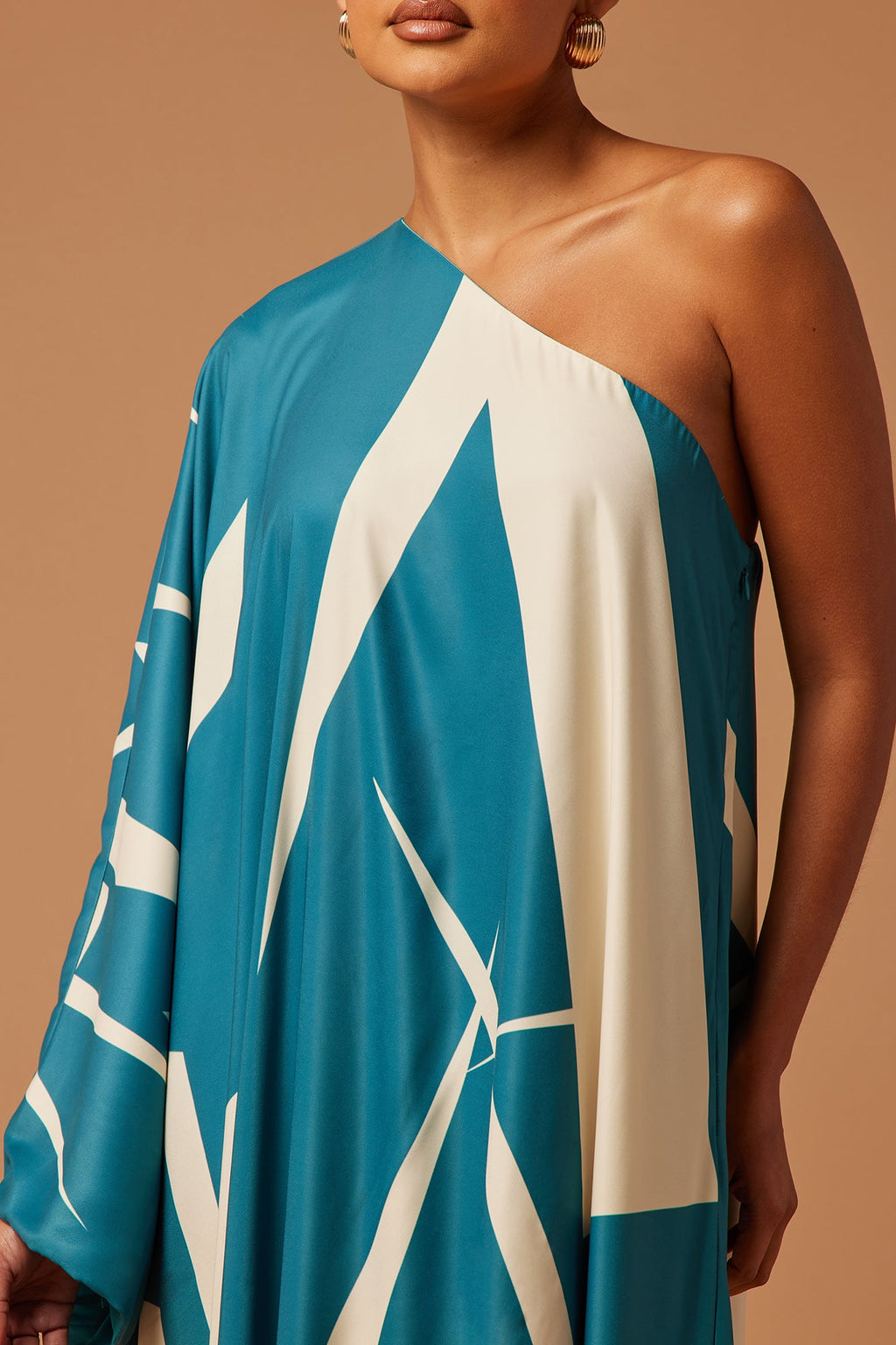 Patras Satin Kaftan - Teal - HCWP 