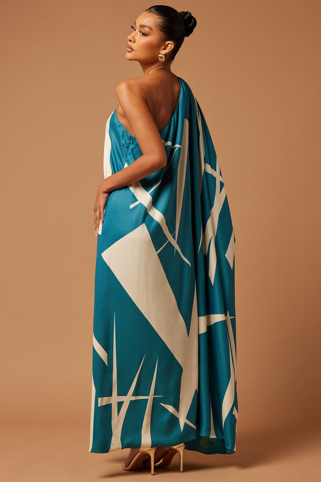 Patras Satin Kaftan - Teal - HCWP 