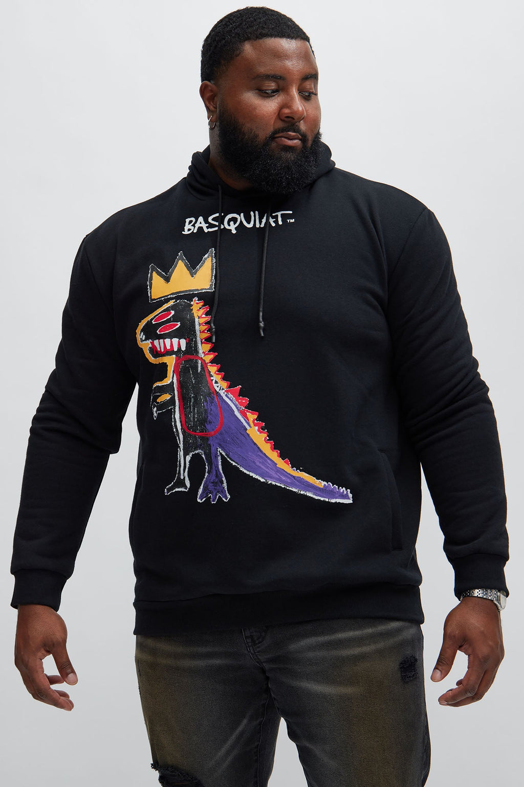 Basquiat Dinosaur Hoodie - Black - HCWP 