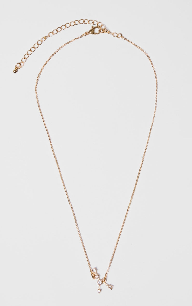 Gold Plated Capricorn Celestial Necklace - HCWP 