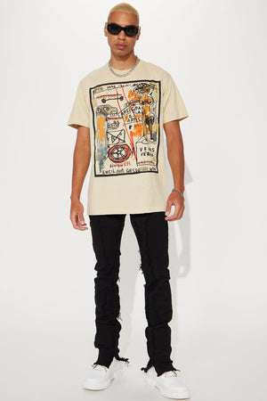 Jean-Michel Basquiat God Dog Short Sleeve Tee - Khaki - HCWP 