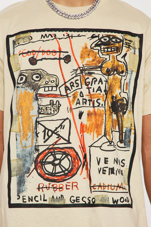 Jean-Michel Basquiat God Dog Short Sleeve Tee - Khaki