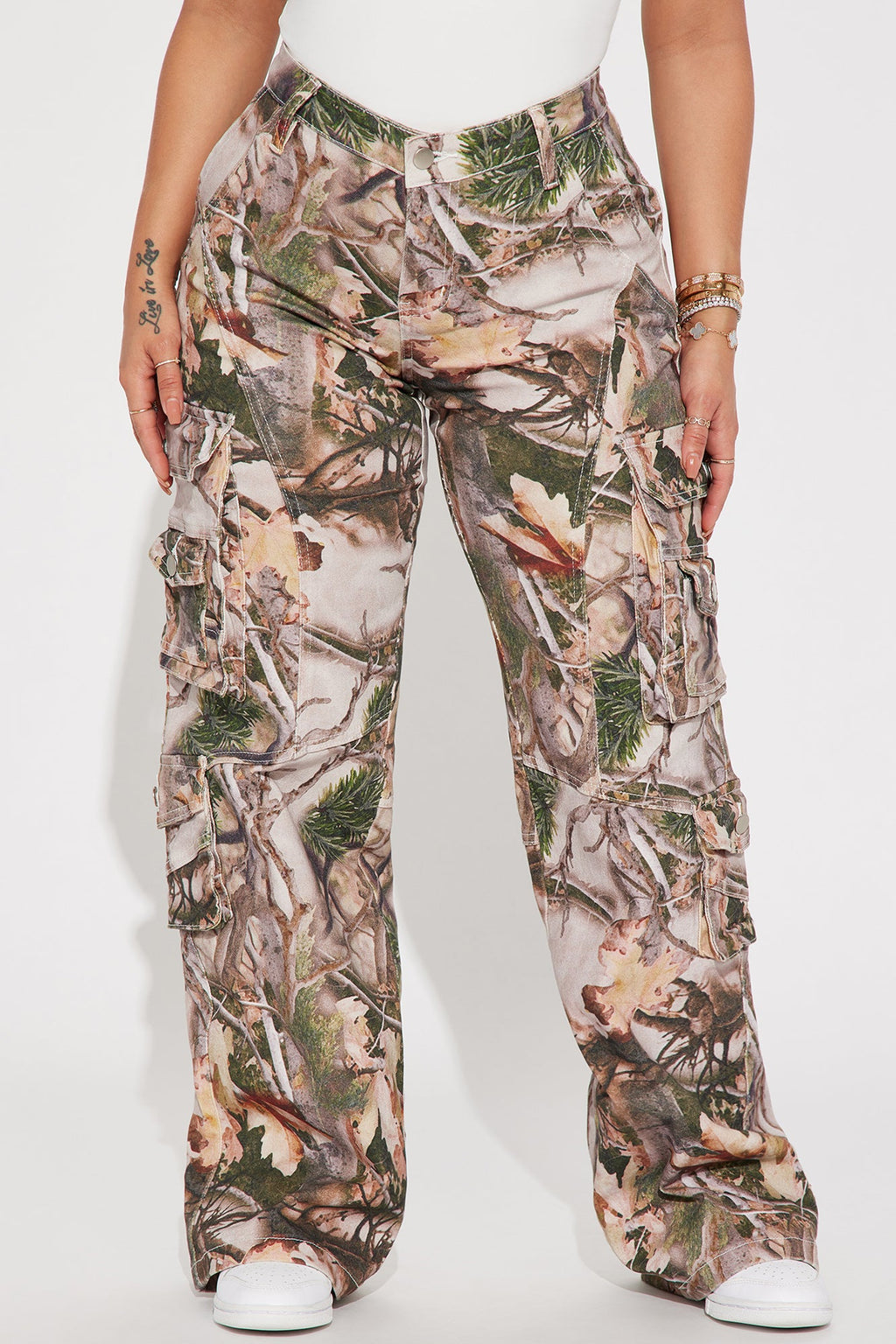 Hide And Seek Stretch Camo Cargo Jean - Taupe - HCWP 