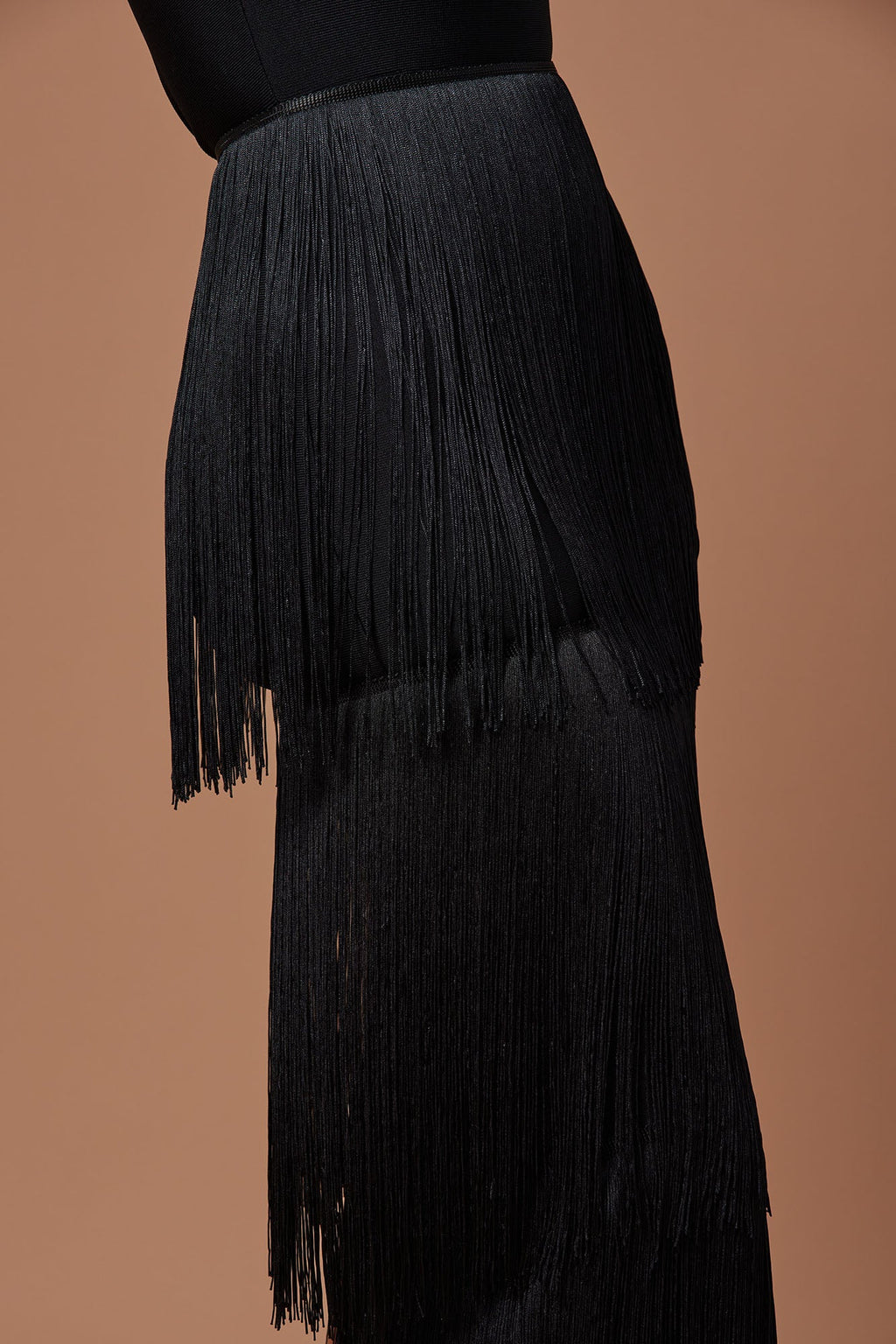 Faye Bandage Fringe Maxi Dress - Black - HCWP 