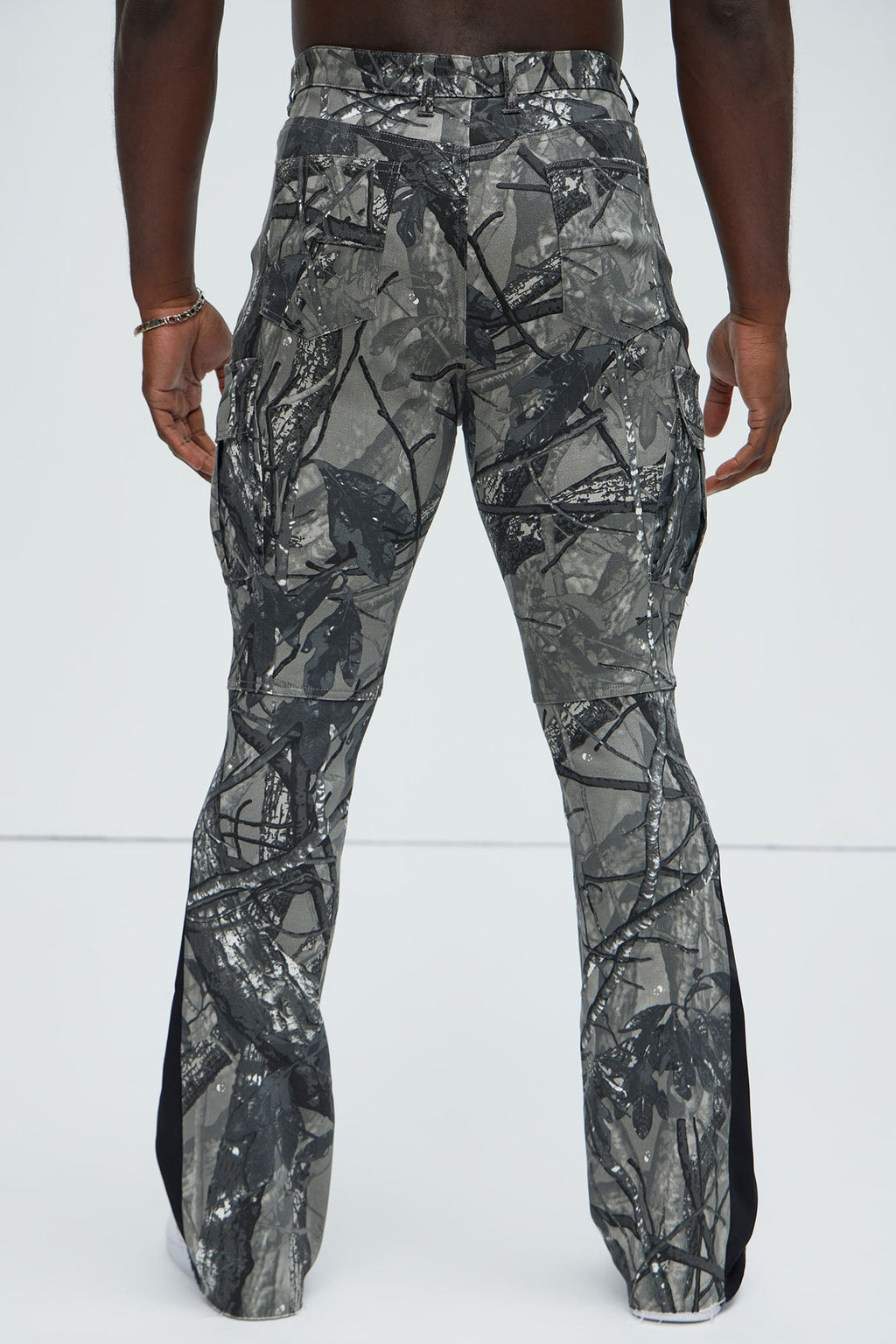 All Over Print Stacked Twill Flare Pant - Grey/combo - HCWP 