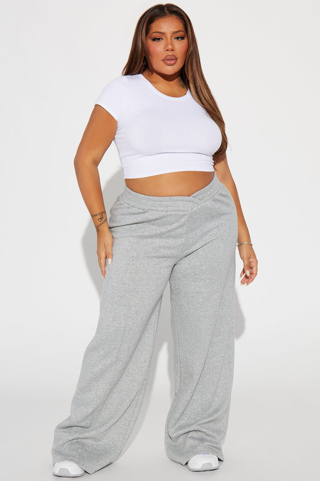 Cassandra Cross Over Lounge Pant - Heather Grey - HCWP 