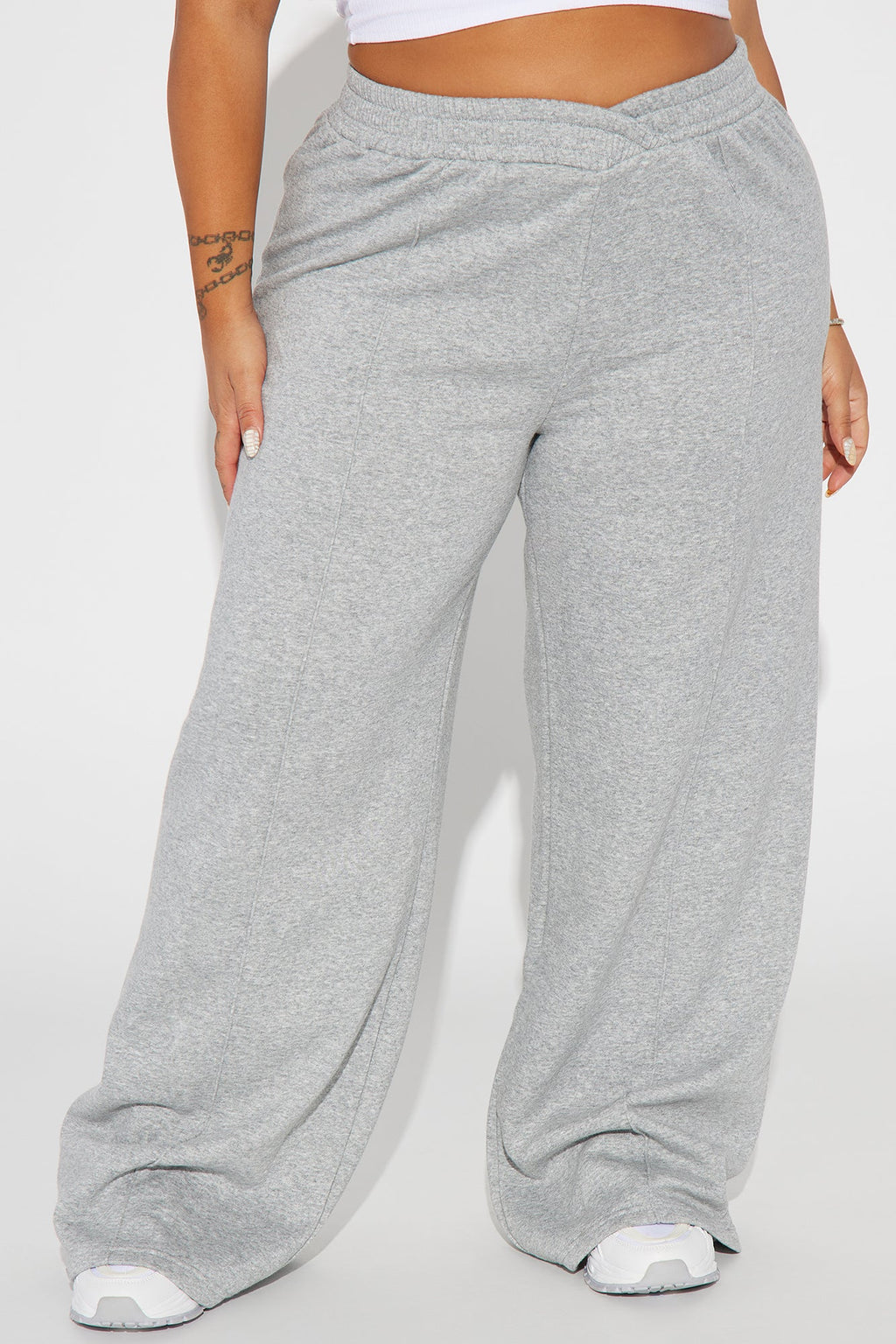 Cassandra Cross Over Lounge Pant - Heather Grey - HCWP 
