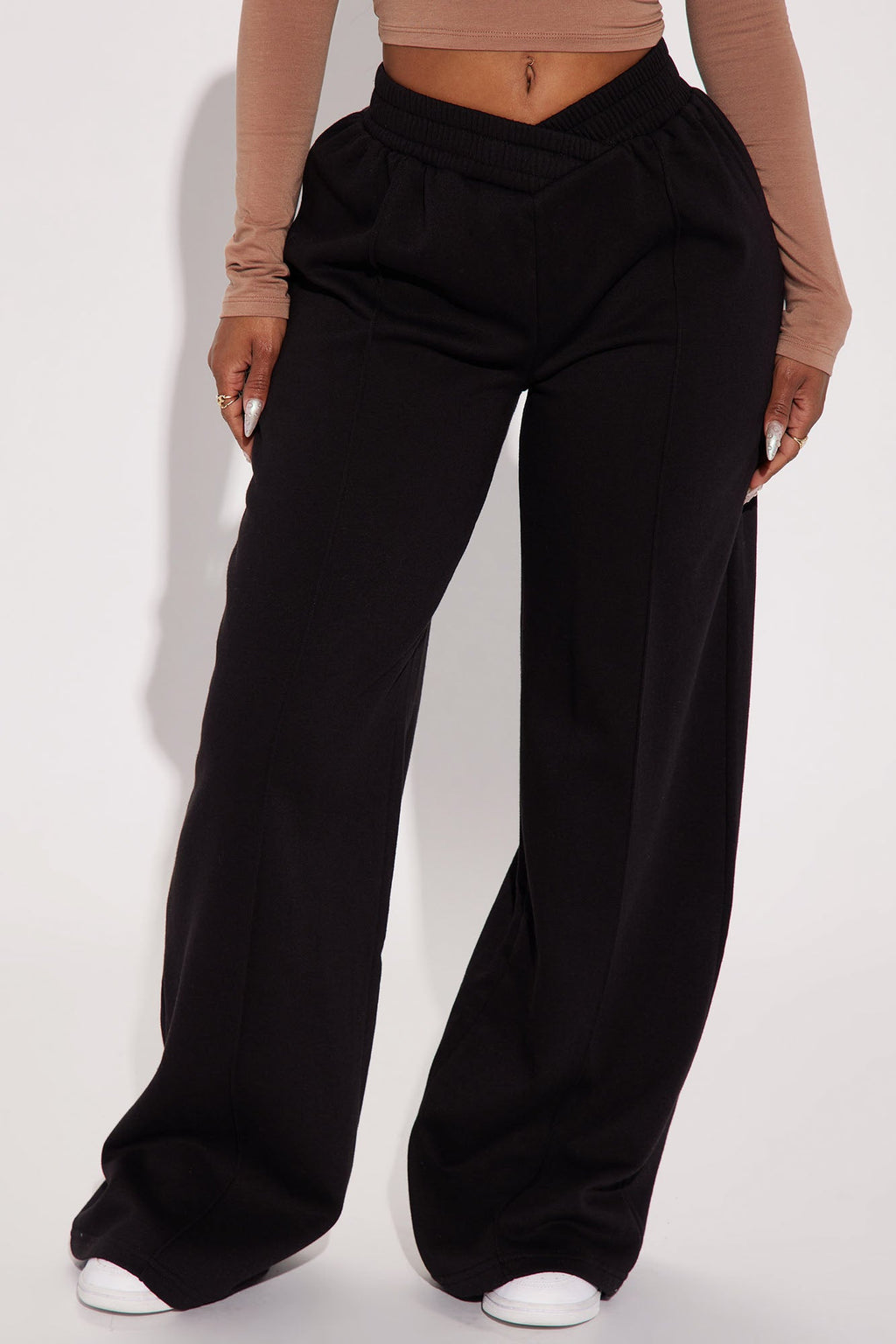 Cassandra Cross Over Lounge Pant - Black - HCWP 