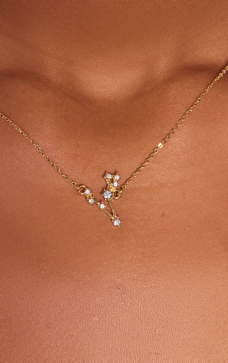 Gold Plated Gemini Celestial Necklace - HCWP 
