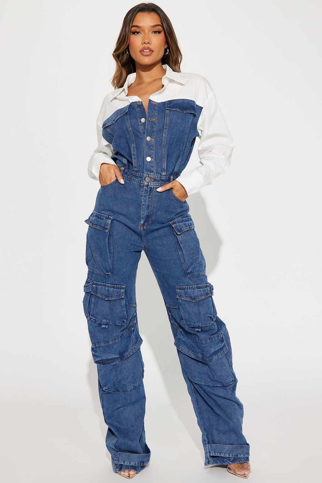 If You Want To Denim Jumpsuit - Medium Wash - HCWP 