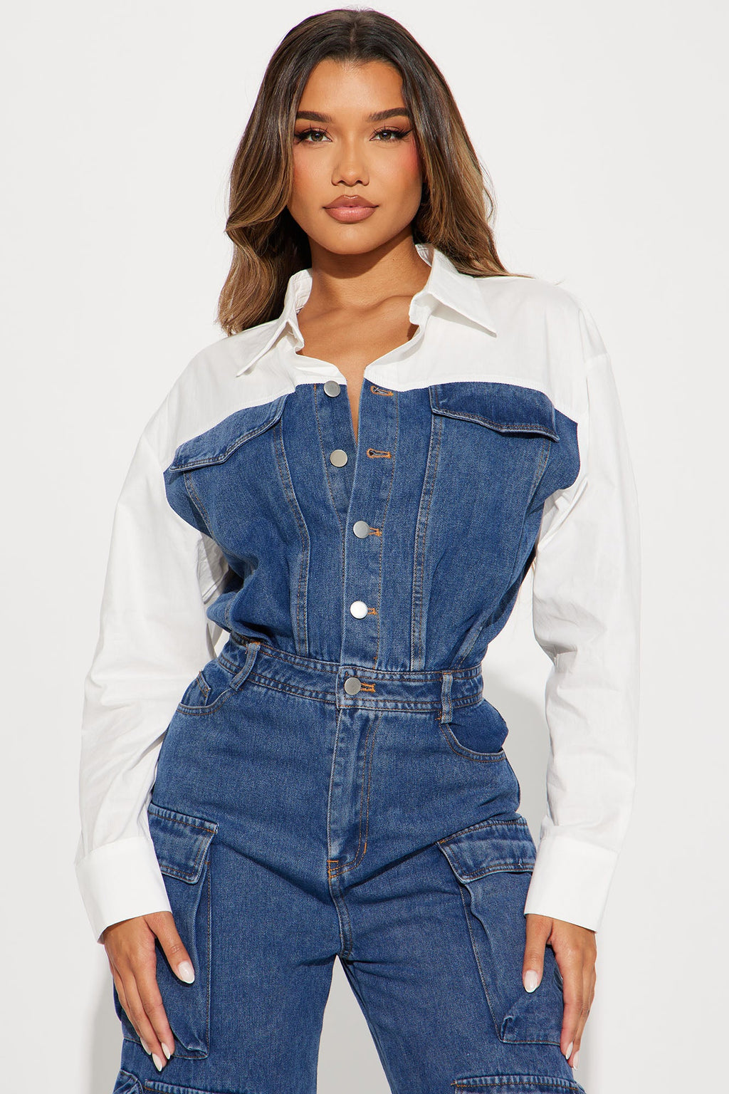 If You Want To Denim Jumpsuit - Medium Wash - HCWP 