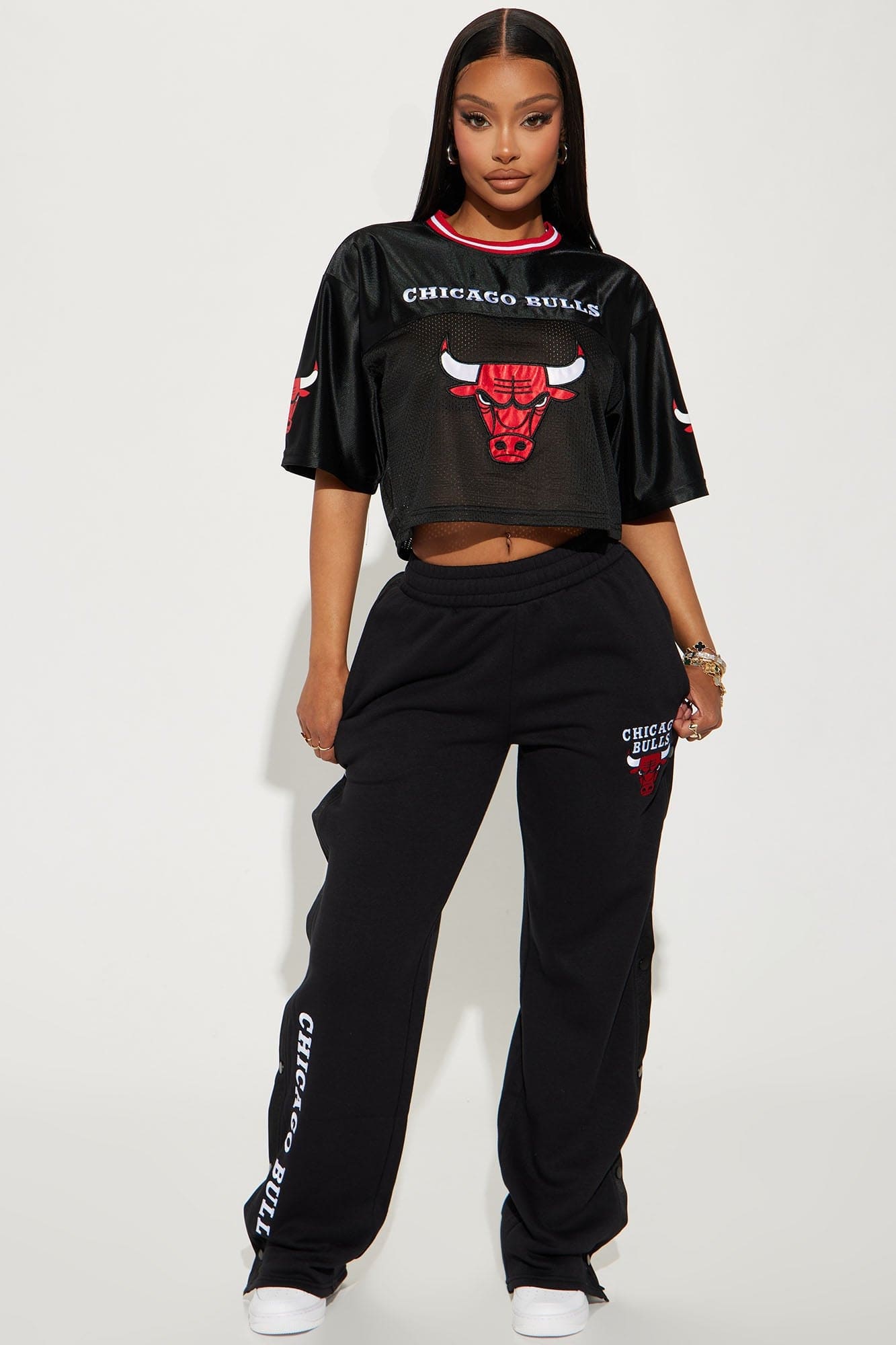 Chicago Bulls Snap Button Pants - Black - HCWP 