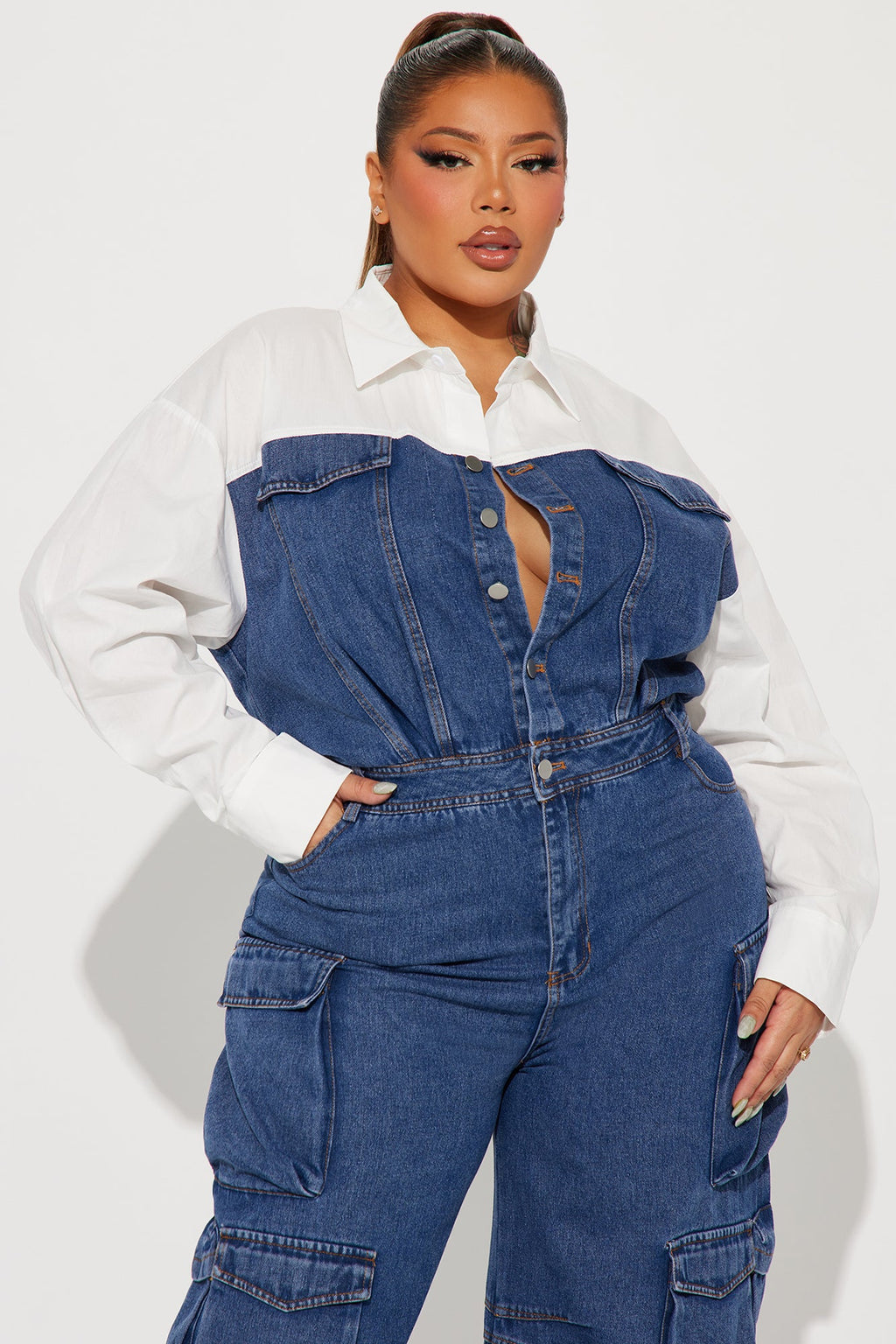 If You Want To Denim Jumpsuit - Medium Wash - HCWP 