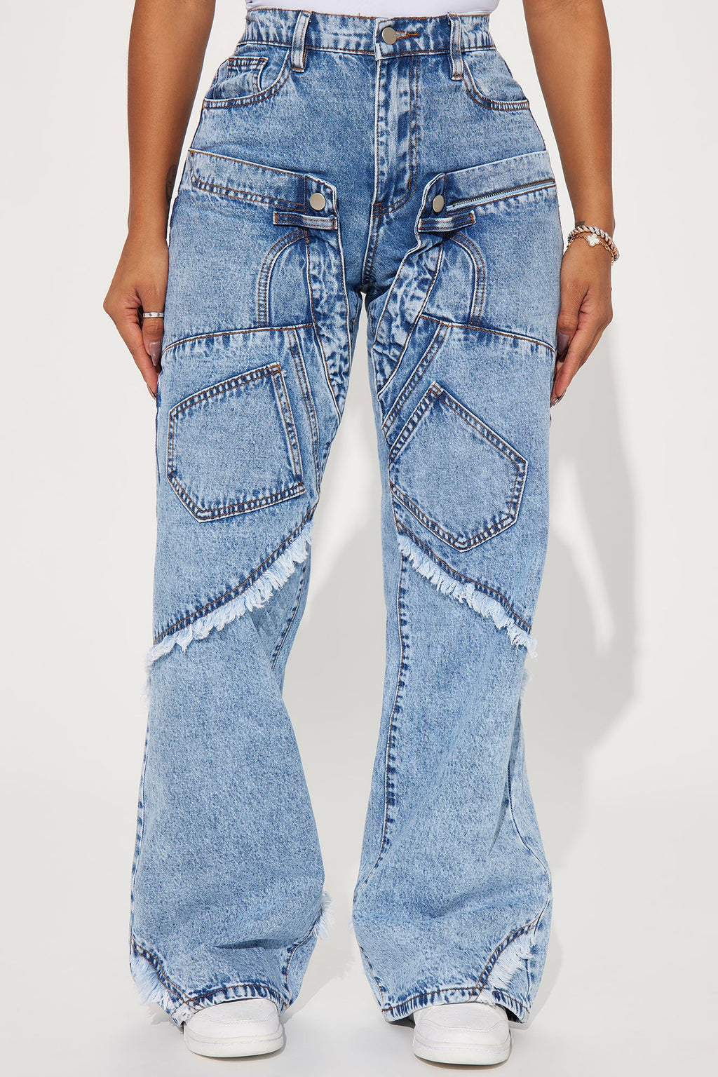 Taking A Chance Easy Waist Wide Leg Jeans - Light Wash - HCWP 