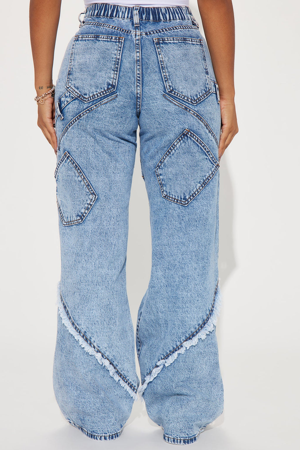 Taking A Chance Easy Waist Wide Leg Jeans - Light Wash - HCWP 