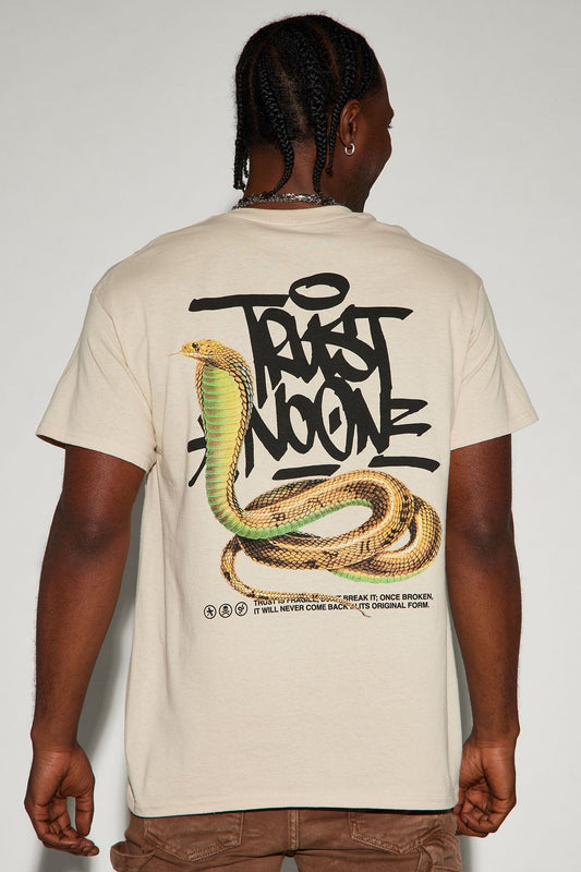 Beware Of Snakes Short Sleeve Tee - Tan - HCWP 
