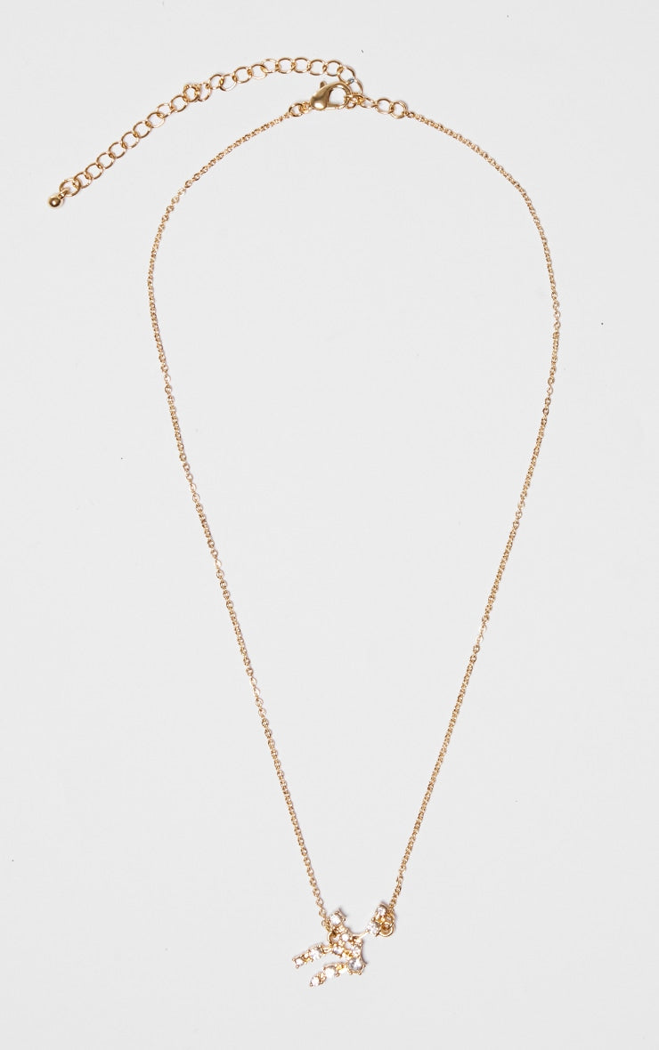 Gold Plated Gemini Celestial Necklace - HCWP 