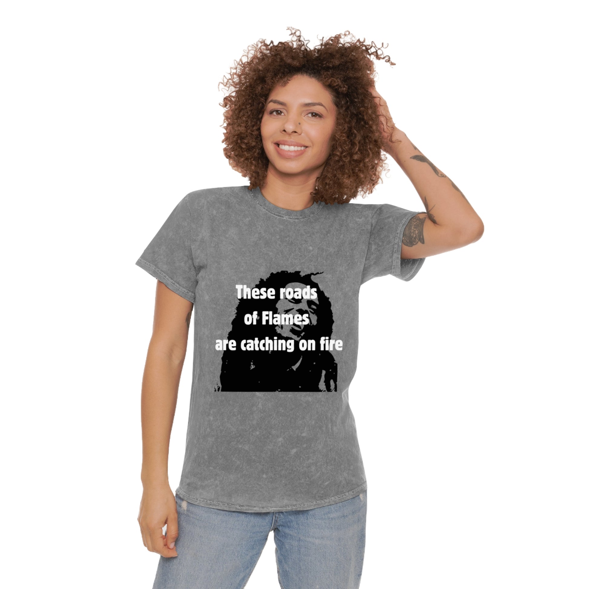 Roads of Flames Unisex Mineral Wash T-Shirt - HCWP