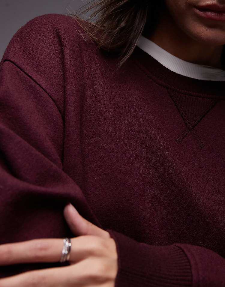 ARKET double-faced soft wool sweater in burgundy