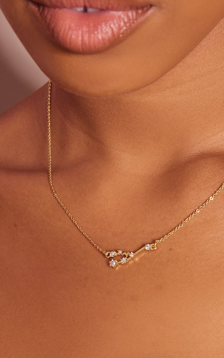 Gold Plated Pisces Celestial Necklace - HCWP 