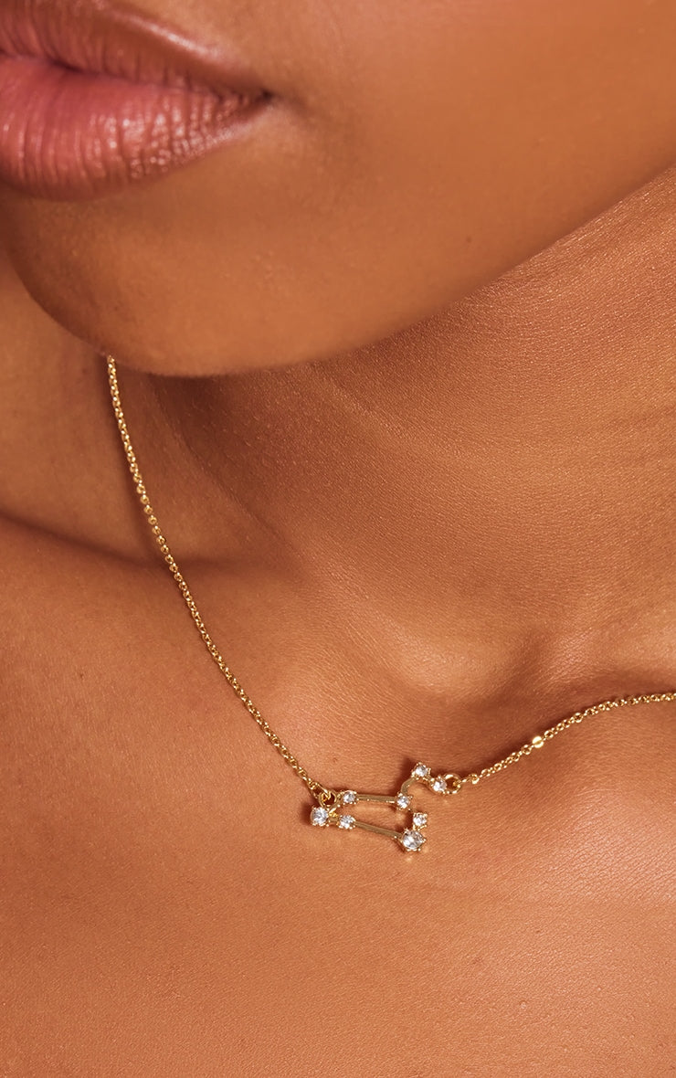 Gold Plated Leo Celestial Necklace - HCWP 