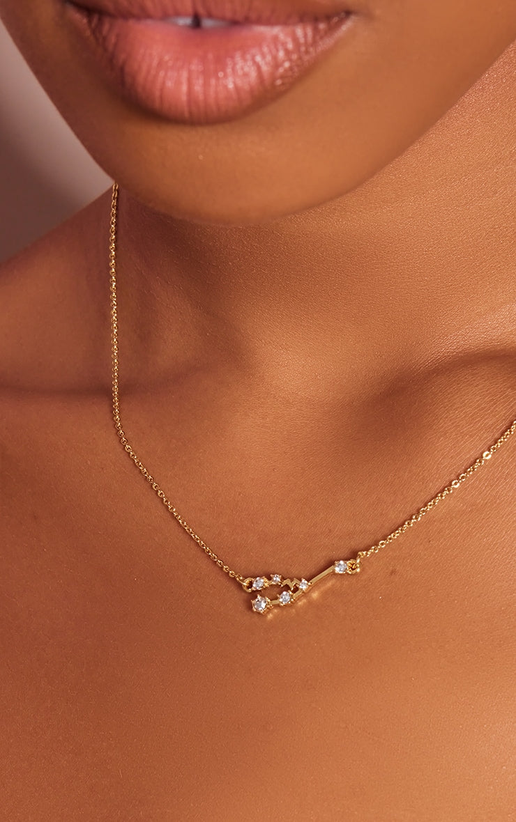 Gold Plated Leo Celestial Necklace - HCWP 