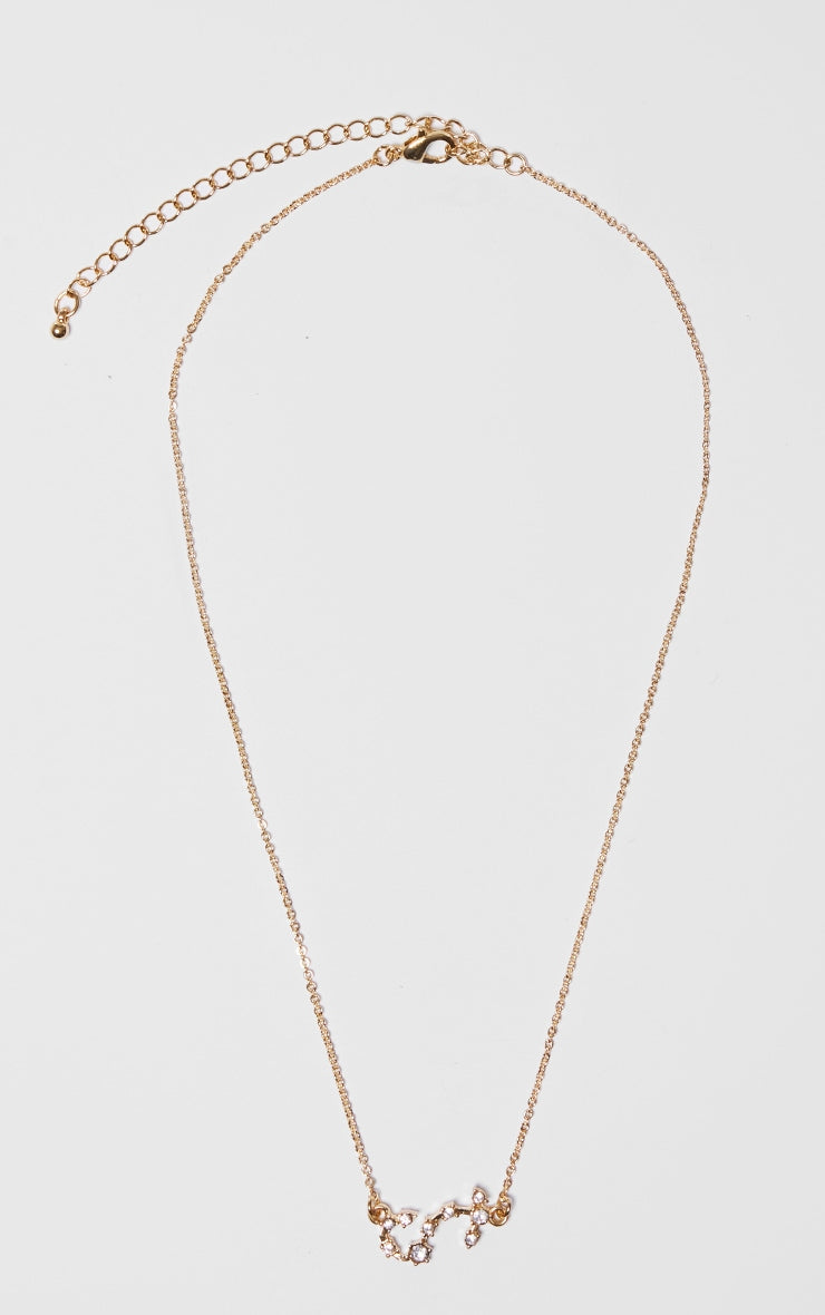 Gold Plated Capricorn Celestial Necklace - HCWP 