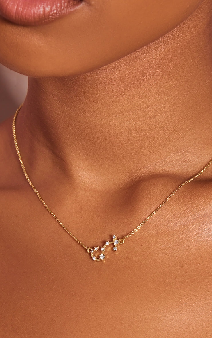 Gold Plated Pisces Celestial Necklace - HCWP 