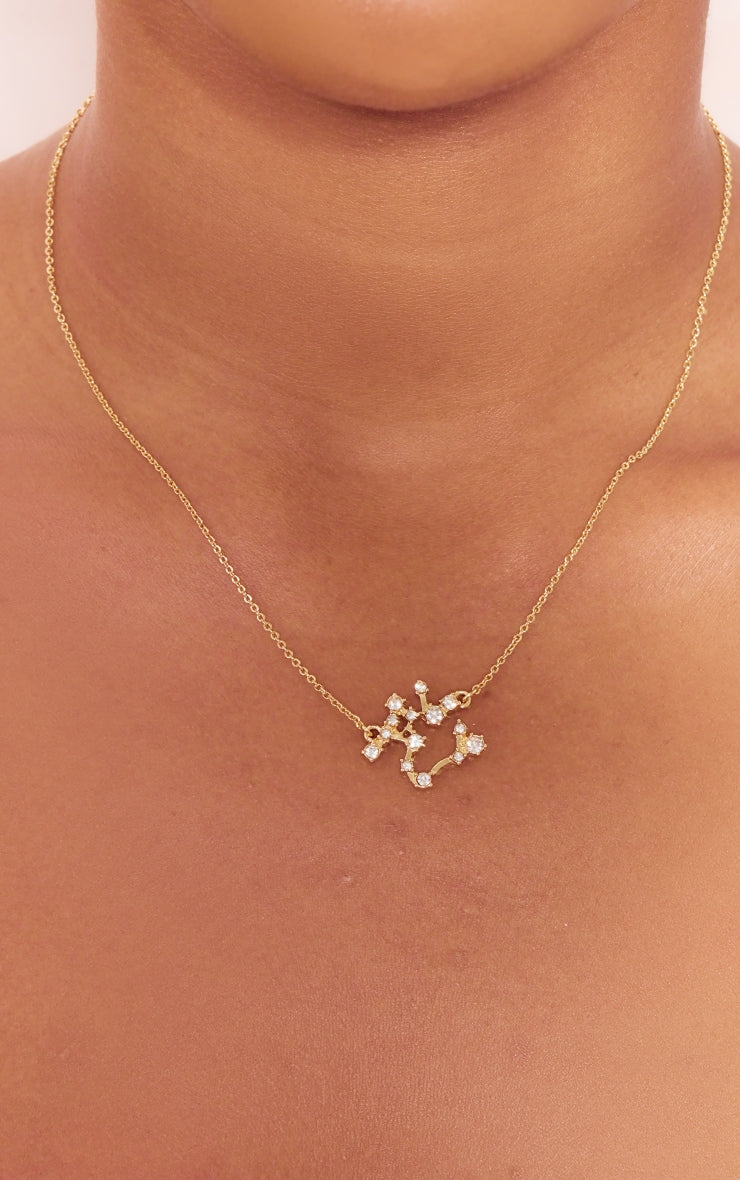 Gold Plated Leo Celestial Necklace - HCWP 