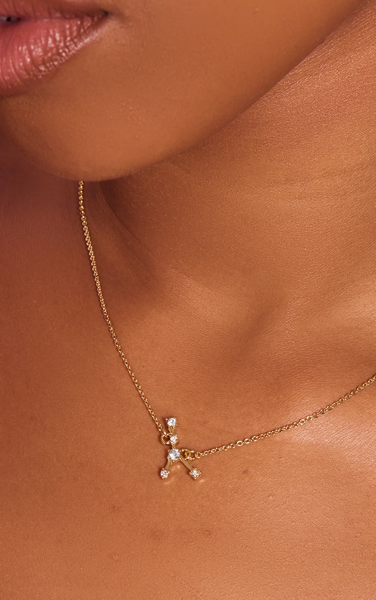 Gold Plated Capricorn Celestial Necklace - HCWP 