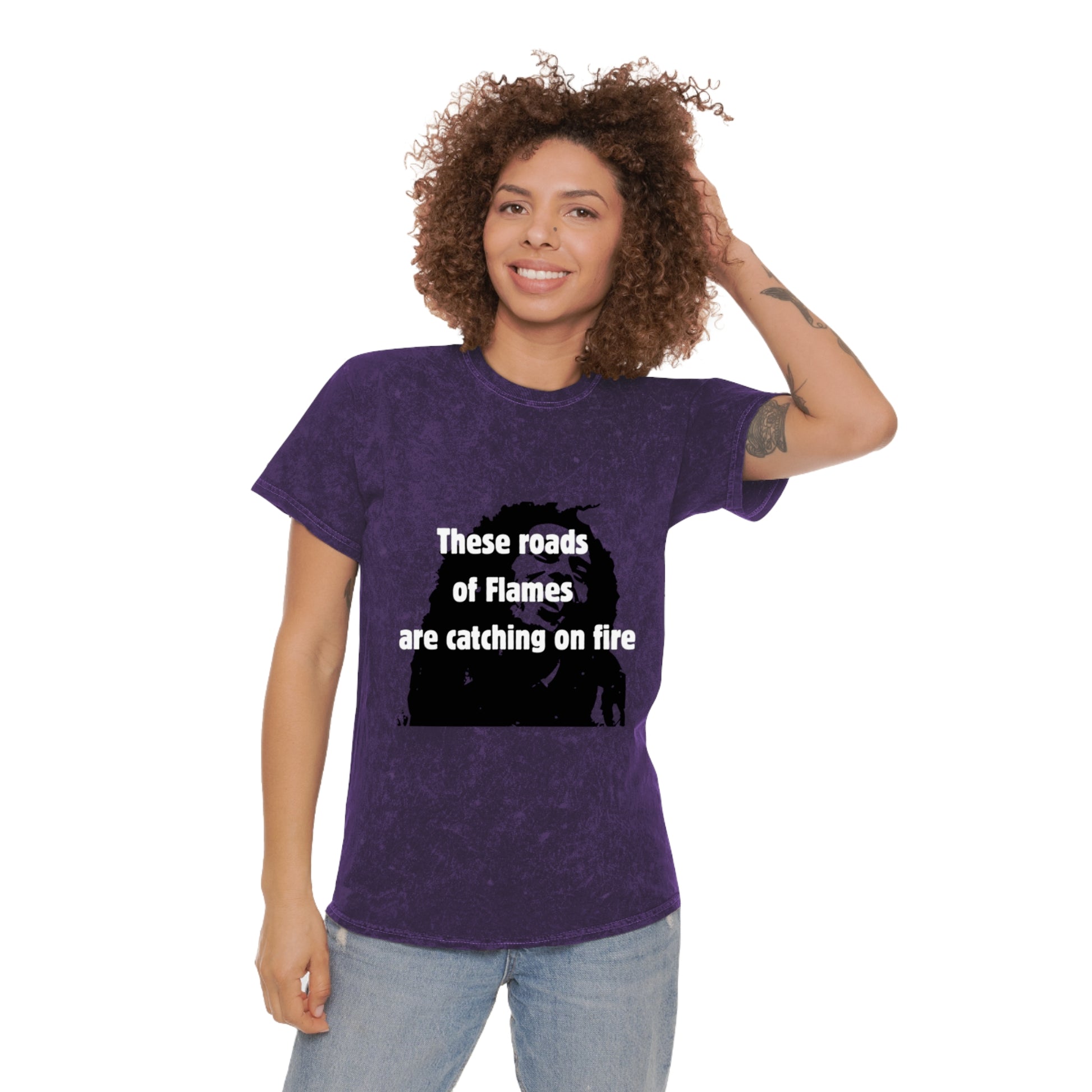 Roads of Flames Unisex Mineral Wash T-Shirt - HCWP