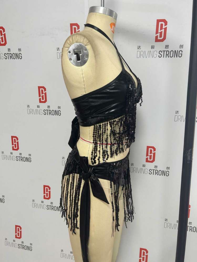 Tassel Halter Neck Backless Bikinis Sets - HCWP 