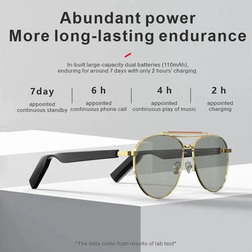 2024 Smart Glasse drahtlose Bluetooth-Kopfhörer Tws Smart Bluetooth-Brille Myopie Sonnenbrille Metall Mode UV Blu Ray Schutz
