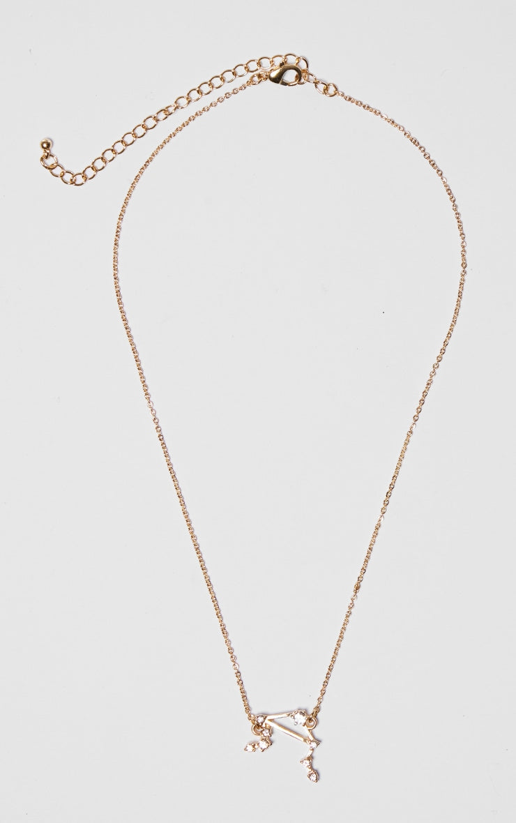 Gold Plated Taurus Celestial Necklace - HCWP 