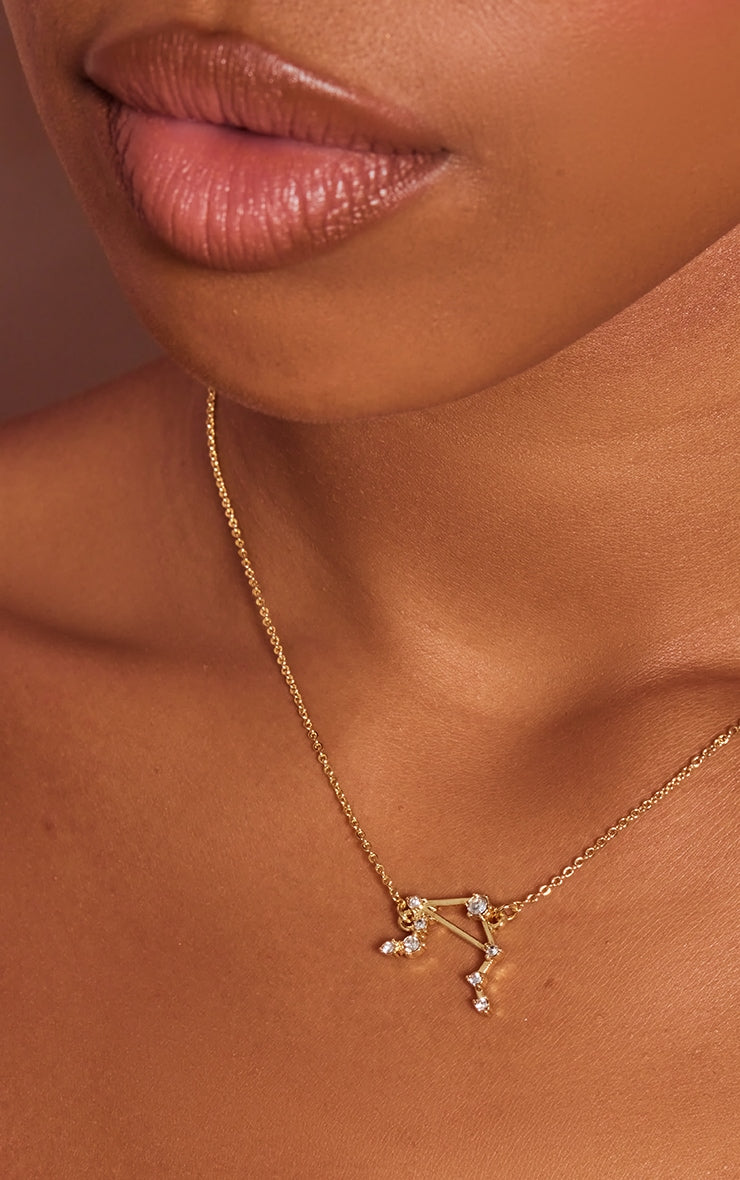 Gold Plated Leo Celestial Necklace - HCWP 