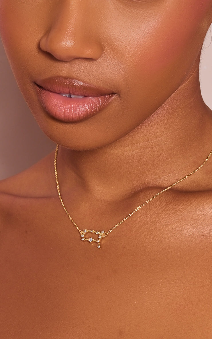 Gold Plated Leo Celestial Necklace - HCWP 