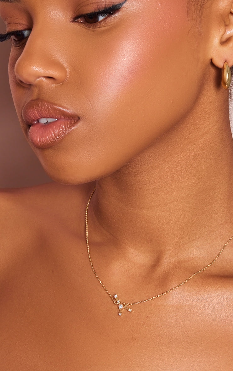 Gold Plated Gemini Celestial Necklace - HCWP 