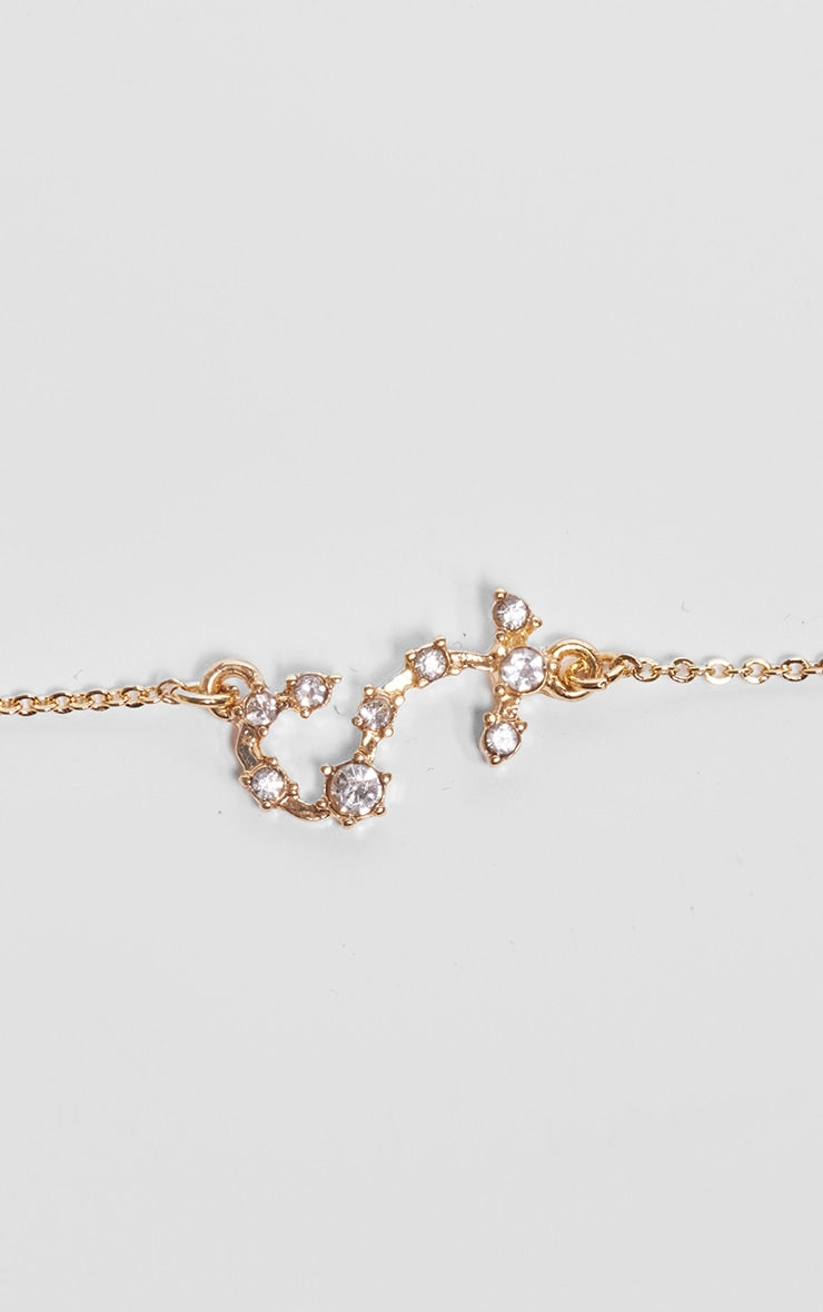 Gold Plated Capricorn Celestial Necklace - HCWP 