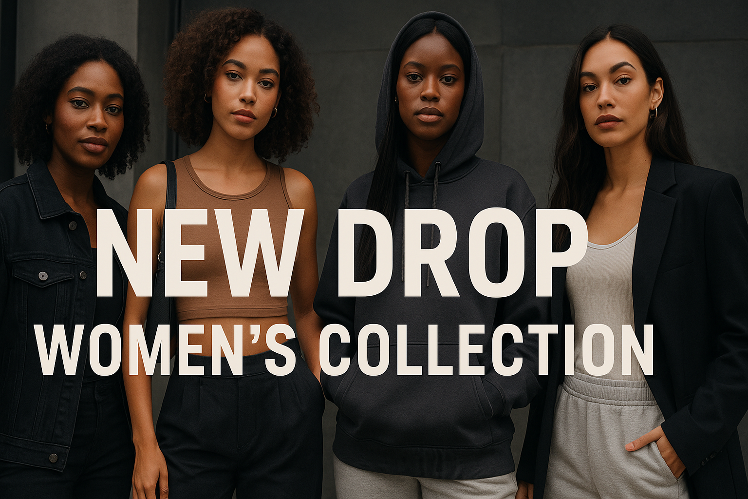 New Drop Women's Collection Banner with Diverse Models