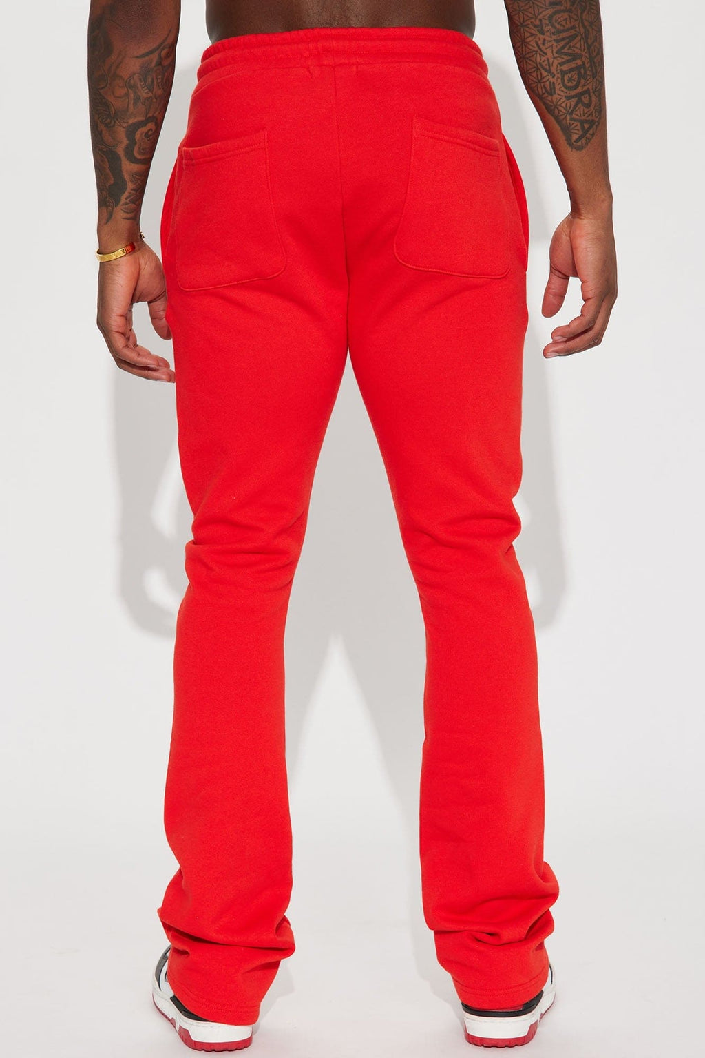 Tyson Skinny Stacked Flare Sweatpant - Red - HCWP 