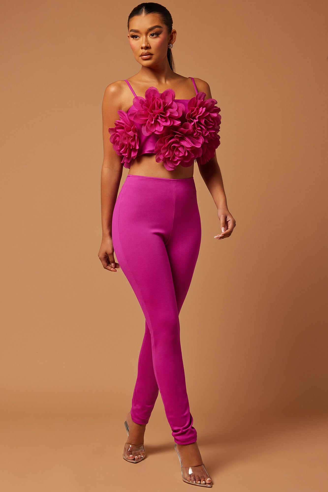 Darla Flower Pant Set - Hot Pink - HCWP 