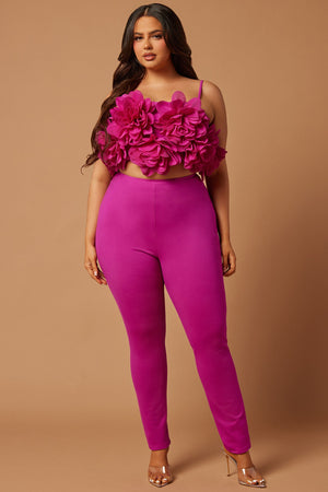 Darla Flower Pant Set - Hot Pink - HCWP 