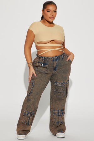 Not Sorry Non Stretch Cargo Jean - Copper - HCWP 